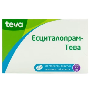 Есциталопрам-Тева таблетки 20мг №28- ціни у Житомир
