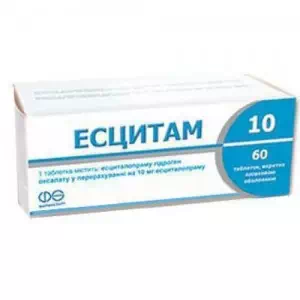 ЕСЦИТАМ® АСІНО таблетки, в/плів. обол., по 10 мг №60 (10х6)- ціни у Соледарі