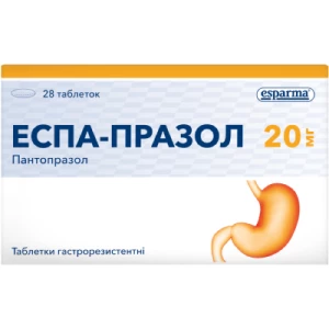 Еспа-празол таблетки гастрорезистентні по 20 мг №28- ціни у Дніпрі