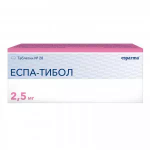Еспа-Тибол таблетки по 2.5 мг №28- ціни у смт. Олександрійське