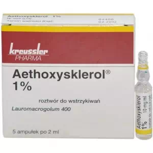 Етоксисклерол 1% розчин д/ін. 20 мг/2 мл по 2 мл №5 в амп.- ціни у Світловодську