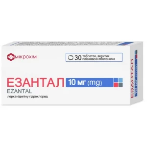 Езантал таблетки покриті плівковою оболонкою по 10 мг. упаковка 30 шт.- ціни у Дніпрі