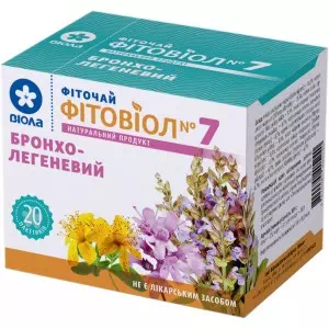 Відгуки про препарат Фіточай Фітовіол N7 бронхо-легеневий пак.1.5г N20