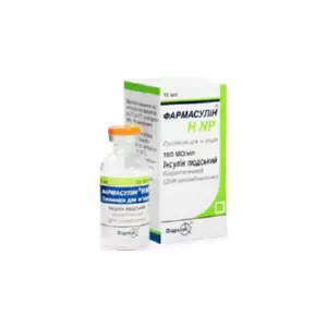 Фармасулин H NP суспензия для инъекций 100ЕД/мл флакон 10мл- цены в Житомир