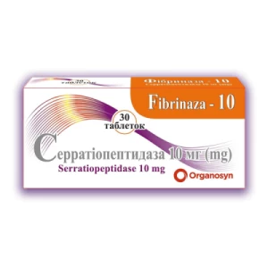 Фібриназа-10 таблетки вкриті оболонкою кишковорозчинні 10 мг №30- ціни у Дружківці