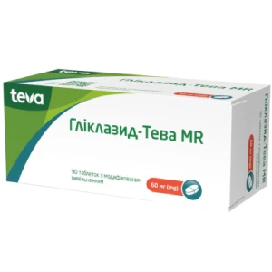 Гліклазид-Тева MR таблетки з модифікованим вивільненням по 60 мг №90- ціни у Червонограді