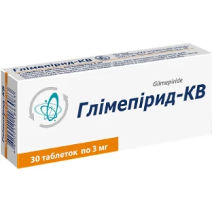Глімепірид-КВ таблетки по 3 мг №30 (10х3)- ціни у Хмільнику