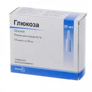 Глюкоза Фармак для розчин інфузій 40% ампули 20мл №10- ціни у Марганці
