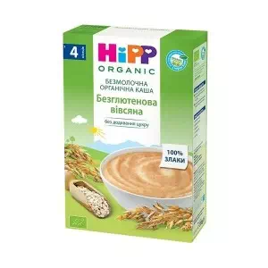 HIPP Каша б/молочная органич.б/глютеновая овсяная с 4мес.200г- цены в пгт. Новой Праге