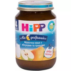 HIPP Каша молочная с яблоками и грушами Спокойной ночи 190г- цены в Покрове