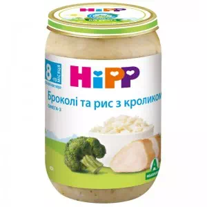 HIPP Пюре Брокколі і рис з кроликом 220г- ціни у Тернополі