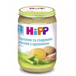 HIPP Пюре Картофель и спаржевая фасоль с кроликом 220г- цены в Тернополе