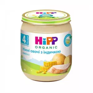 HIPP Пюре ніжні овочі з індичкою 125г- ціни у Житомир