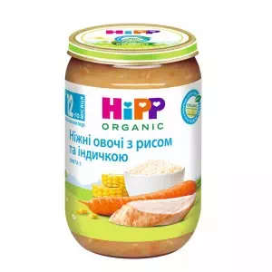 HIPP Пюре Нежные овощи с рисом и индейкой 220г- цены в Покровске