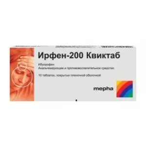 Инструкция к препарату Ирфен-200 Квиктаб таблетки №10