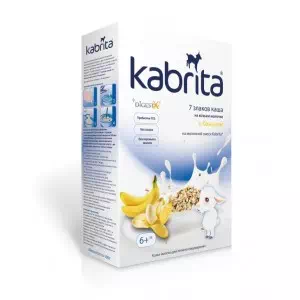 Kabrita 7 злаков каша на осн.козьего молока с бананом от 6 мес.180гр.- цены в Никополе
