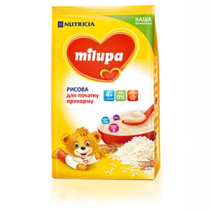 Каша Milupa безмолочная рисовая для детей от 4-х месяцев- цены в Кропивницкий