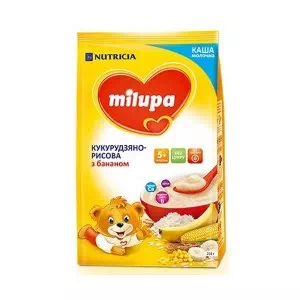 Каша молочная сухая быстрорастворимая кукурузно-рисовая с бананом Milupa для детей от 5-ти месяцев- цены в Павлограде