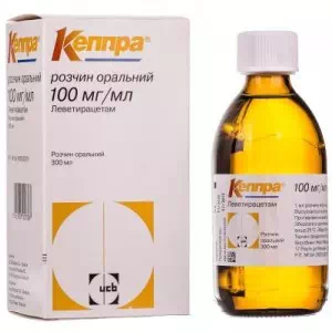 Кеппра розчин оральний 100мг/1мл флакон 300мл- ціни у Одесі