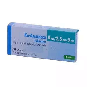 КО-АМЛЕССА таблетки по 8 мг/2.5 мг/5 мг №30 (10х3)- ціни у Харкові