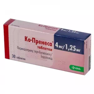 Ко-Пренесса таблетки 4мг/1,25мг №30- ціни у Одесі
