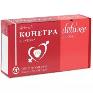 Конегра делюкс таблетки жув. по 100 мг №4 у бліс.- ціни у Тернополі