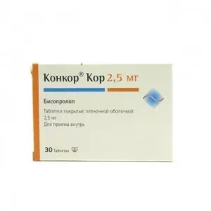 Конкор Кор таблетки 2,5 мг №30- ціни у Кропивницький