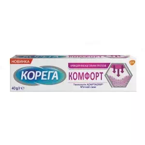 Корега Крем для фіксації зубних протезів Комфорт 40г- ціни у Нововолинську