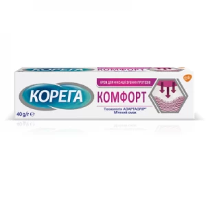 Крем Корега Комфорт для фиксации зубных протезов 40гр- цены в Новомосковске