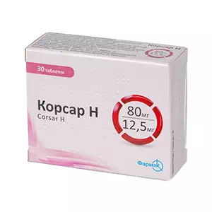 Корсар Н таблетки 80 мг 12.5 мг №30- цены в Мариуполе