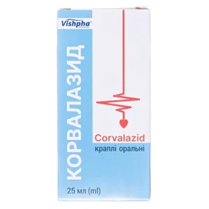 Инструкция к препарату Корвалазид капли оральные по 25 мл флакон