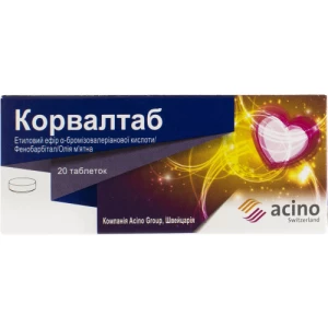 Корвалтаб таблетки №20- ціни у Житомир