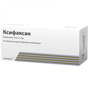 Инструкция к препарату Ксифаксан таблетки покрытые пленочной оболочкой 550мг №42