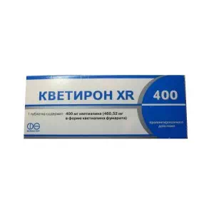 Инструкция к препарату Кветирон XR 400 таблетки пролонгированного действия 400мг №30 (10х3)