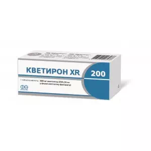 Кветирон XR таблетки пролонгированного действия 200мг №60- цены в Днепре