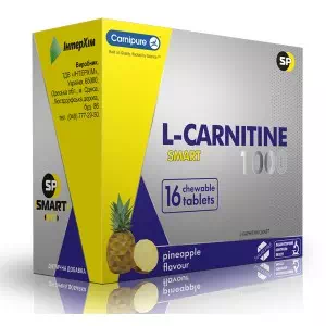 Л-карнитин 1000 жевательные таблетки №16 ананас- цены в Славутиче