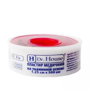 Лейкопластырь H Dr.House 1.25х500 тк.осн.пл. уп- цены в Днепре