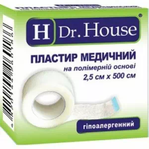 Лейкопластирь H Dr.House 2.5х500 нетк.осн.пл уп.- ціни у Одесі