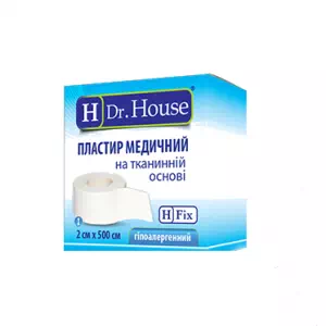 Лейкопластырь H Dr.House 2х500 на тканевой основе, картонная упаковка- цены в Новомосковске