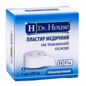 Лейкопластырь H Dr.House 3х500 тк.осн.к уп.- цены в Никополе