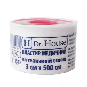 Лейкопластирь H Dr.House 3х500 тк.осн.пл. уп- ціни у Нікополі