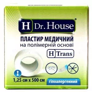 Л пласт.мед.Н.Dr.House 1.25смх5м шовк (бумаж.уп)- ціни у Переяслав - Хмельницькому