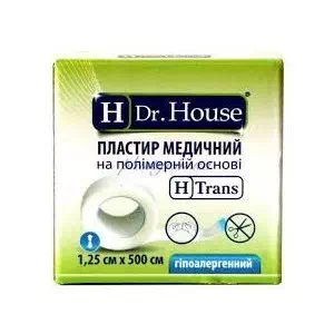 Інструкція до препарату Пластир медичний Dr. House на полімерній основі 2,5 см х 500 см в картонній упаковці, 1 штука