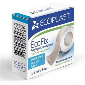 Пластир медичний Ecoplast EcoFix (ЕкоФікс) на тканій основі 1,25 см х 5 м, папер. упак.- ціни у Бахмуті