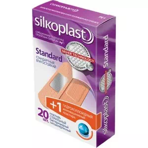 Лейкопластырь Silkoplast+ Standard 19х72мм №20 стерильный бактерицидный гипоаллергенный стандартный влагостойкий- цены в Днепре