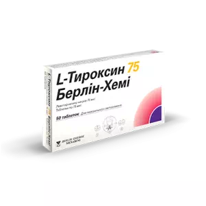 L-Тироксин таблетки 75мкг N50 Берлін-Хемі- ціни у Львові