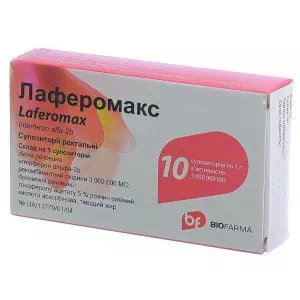 Лаферомакс суппозитории (свечи) 3 000 000 МЕ 1г №10- цены в Доброполье