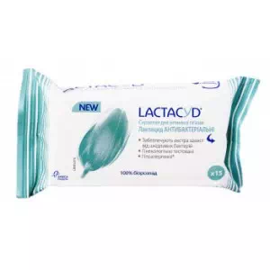 Лактацид антибактериальные салфетки для интимной гигиены №15- цены в Луцке