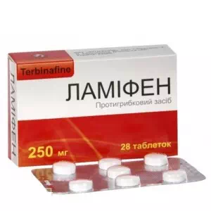 Аналоги та замінники препарату ЛАМІФЕН ТАБ.250МГ №28(7х4)