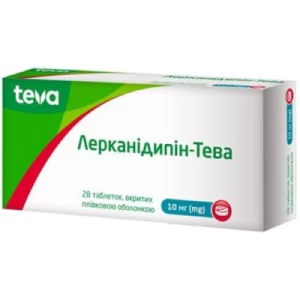 Лерканидипин-Тева таблетки покрыты пленочной оболочкой 10мг 28(14х2)- цены в Мелитополь